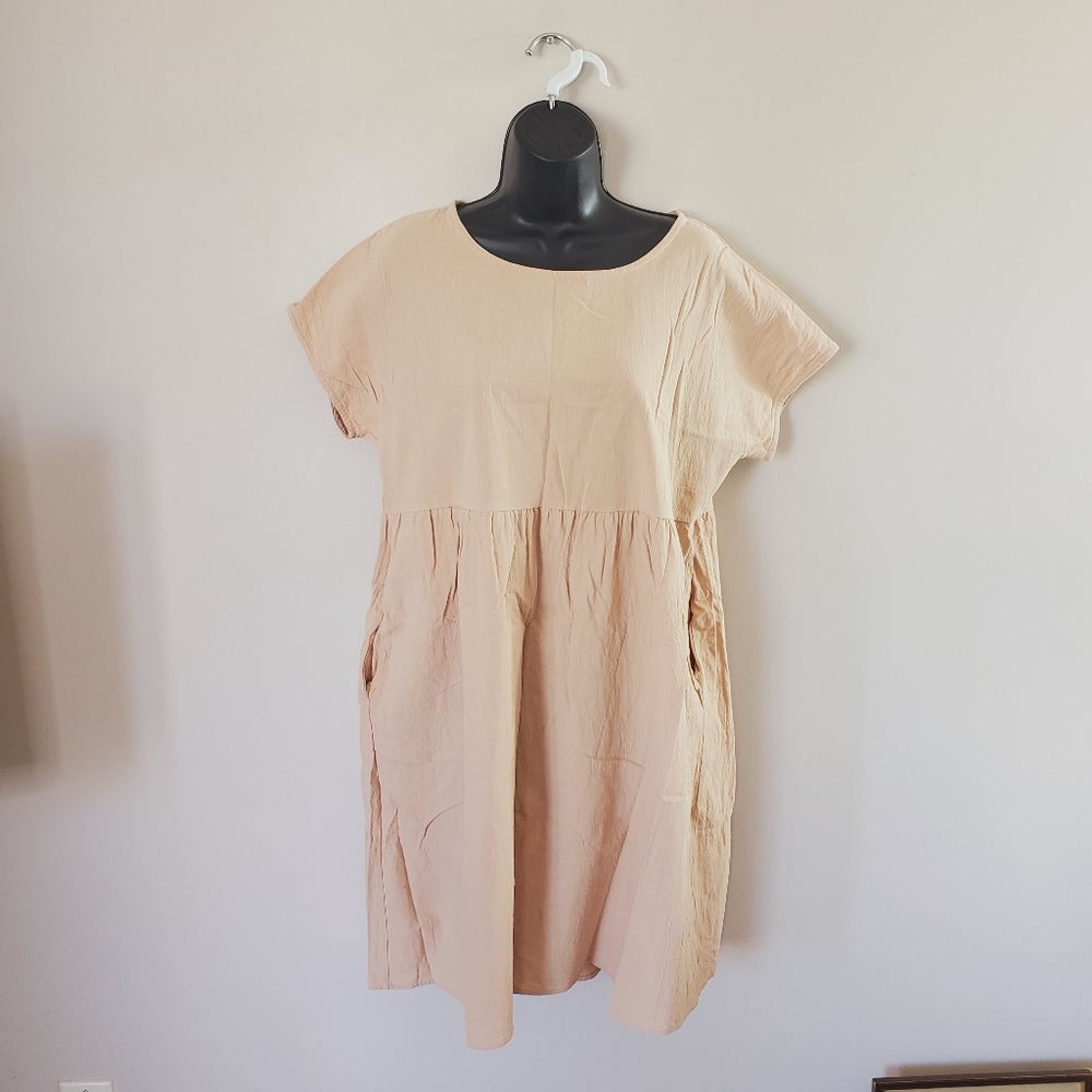 S2 Boutique Flowy Safari Gauze Cotton Sleeveless Pocket Dress XL